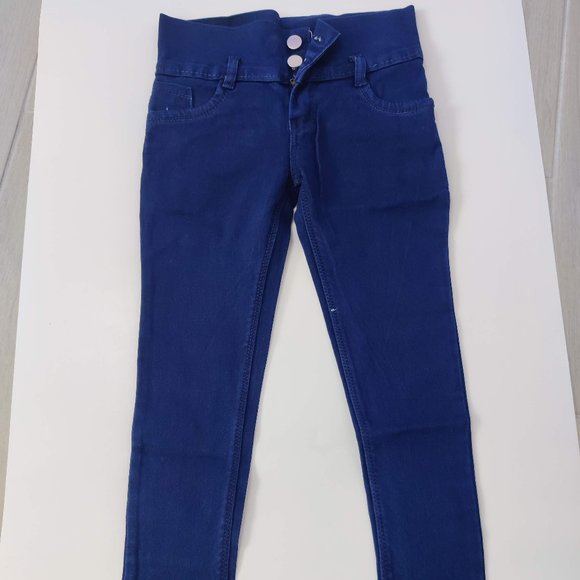Dark Blue Jeans, light weight, NWT, Size 2 to 6 little girls available, Stretchy - Picture 1 of 4